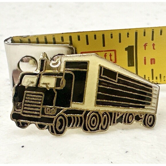 Semi trucker hat pin, jacket pin, lapel pin, lit pin, backpack pin 80’s mechanic - Picture 2 of 3